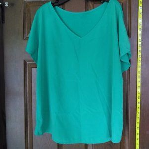 GREEN silk like top